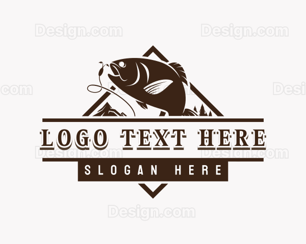 Trout Fishing Seafood Logo