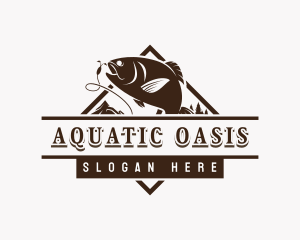 Trout Fishing Seafood logo design