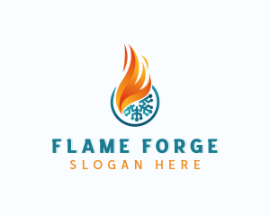 HVAC Fire Ice logo design