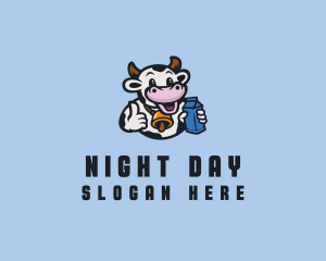 Cow Milk Dairy logo design