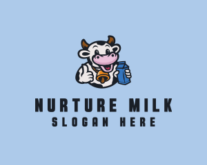 Cow Milk Dairy logo design