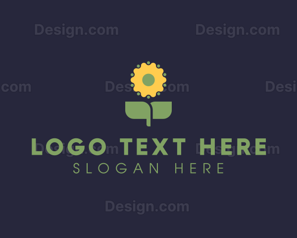 Sunflower Plant Gardening Logo