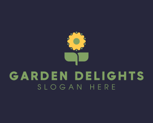 Sunflower Plant Gardening  logo design