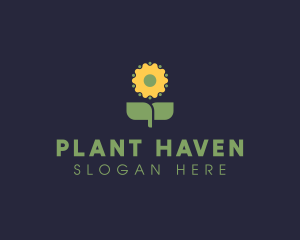 Sunflower Plant Gardening  logo design