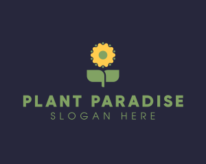 Sunflower Plant Gardening  logo design