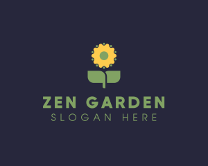 Sunflower Plant Gardening  logo design