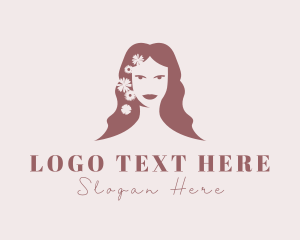 Woman Hair Flowers  logo