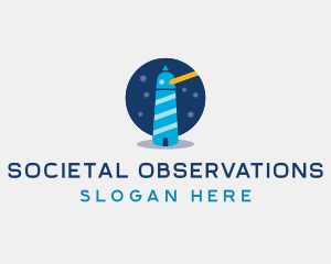 Astronomy Lighthouse Observatory Tower logo design