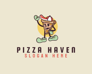 Delicious Pizza Cartoon logo