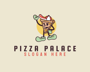 Delicious Pizza Cartoon logo design