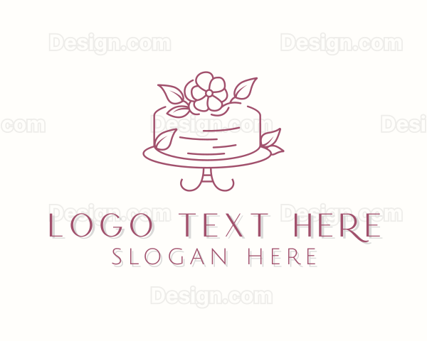 Flower Cake Dessert Logo