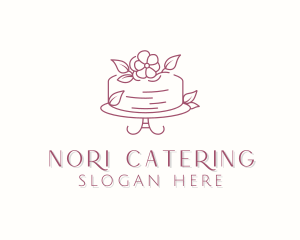 Flower Cake Dessert logo design