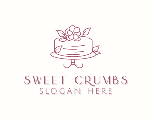 Flower Cake Dessert logo design