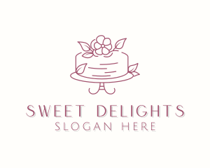 Flower Cake Dessert logo design