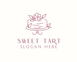 Flower Cake Dessert logo design