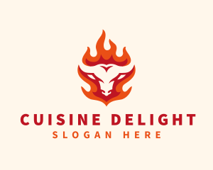 Burning Cow Cuisine logo design