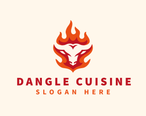 Burning Cow Cuisine logo design