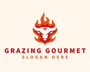 Burning Cow Cuisine logo design