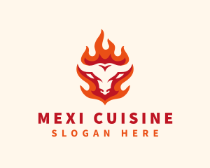 Burning Cow Cuisine logo design