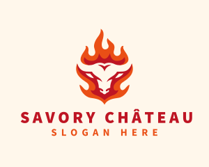 Burning Cow Cuisine logo design