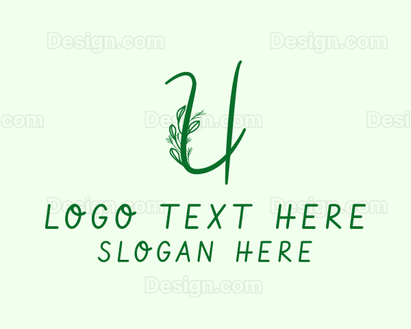 Natural Elegant Letter U Logo