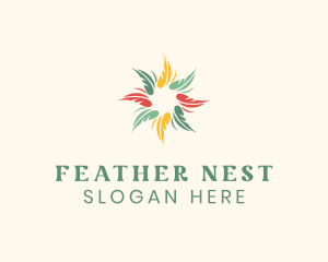 Colorful Feather Pattern logo design