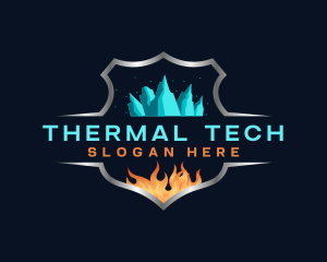 Fire Ice Temperature Thermal logo design