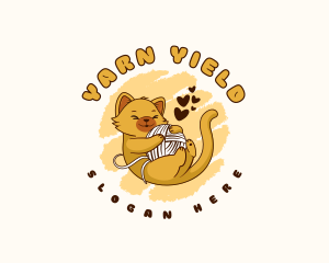 Cute Cat Yarn logo design