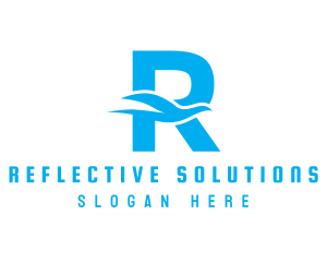 Blue Bird Letter R logo design