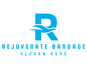 Blue Bird Letter R logo design