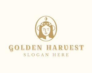 Golden Queen Beauty  logo design