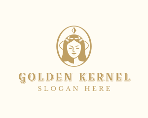 Golden Queen Beauty  logo design