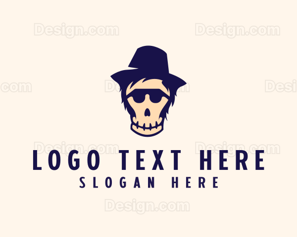 Halloween Skull Hat Logo