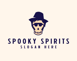 Halloween Skull Hat logo design