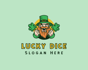 Cheering Shamrock Leprechaun logo design