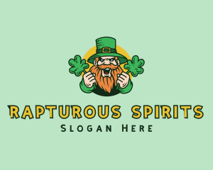 Cheering Shamrock Leprechaun logo design