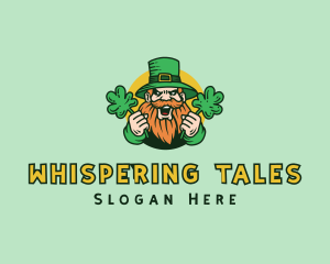 Cheering Shamrock Leprechaun logo