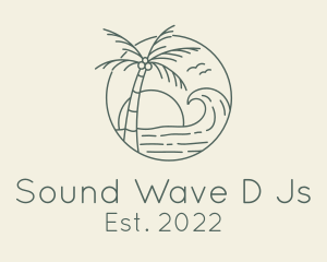 Sunset Beach Wave logo design