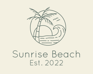 Sunset Beach Wave logo design