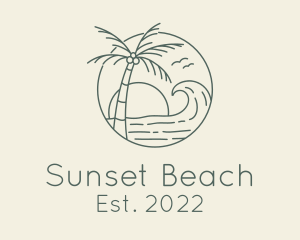 Sunset Beach Wave logo design