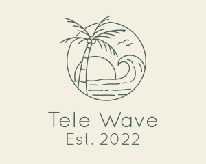 Sunset Beach Wave logo design