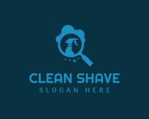 Magnifying Glass Spray Clean logo design