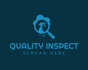 Magnifying Glass Spray Clean logo design