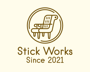 Armchair Furniture Badge logo design