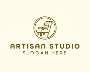 Armchair Furniture Badge logo design