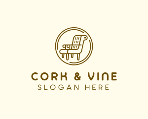 Armchair Furniture Badge logo design