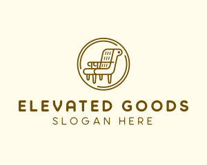 Armchair Furniture Badge logo design