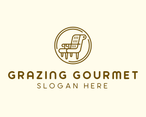 Armchair Furniture Badge logo design