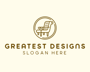 Armchair Furniture Badge logo design