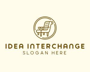 Armchair Furniture Badge logo design